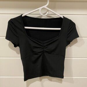 Shein Black Square Neck Cinched Top